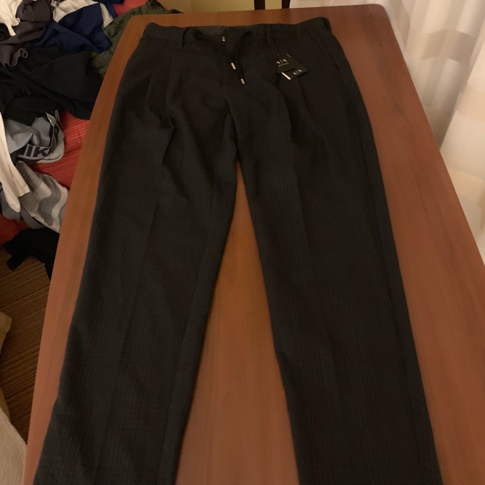 NEW - Armani Exchange - Black Check Dress Pants